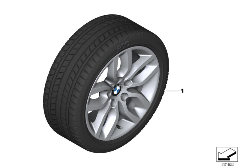 Spike/SC колесо в сб.зим. диз. 305-17" для BMW F25 X3 20dX B47 (схема запчастей)