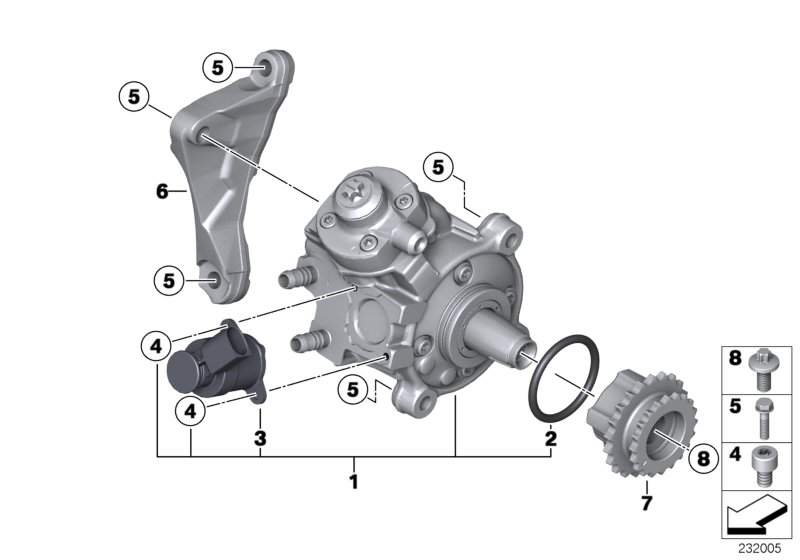 Pompa ad alta pressione - RIcambi Usati для BMW R56N Cooper D 1.6 N47N (схема запчастей)