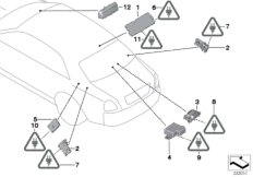 Детали разнесенной антенны для BMW RR4 Ghost N74R (схема запасных частей)