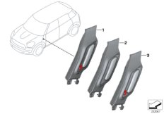 Дооснащение накладкой бок.указ.поворота для MINI R60 Cooper N16 (схема запасных частей)