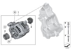 генератор для BMW F11N M550dX N57X (схема запасных частей)