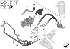 Маслопроводы гидроусилителя рул.управл. для BMW E70 X5 3.0d M57N2 (схема запасных частей)
