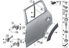 Задняя дверь - петля/ограничитель двери для BMW R60 JCW ALL4 N18 (схема запасных частей)