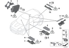 ЭБУ/антенны системы Passiv Access для BMW R61 Cooper ALL4 N16 (схема запасных частей)