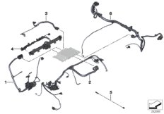 жгут проводов двигателя для BMW F01 730i N52N (схема запасных частей)
