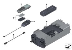 Телефон Bluetooth Зд для ROLLS-ROYCE RR1 Phantom EWB N73 (схема запасных частей)