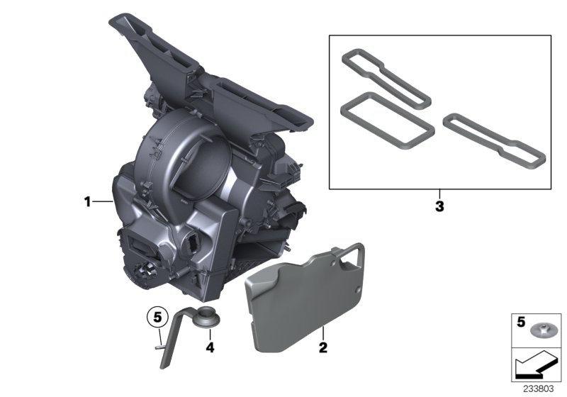 Детали корпуса сист.отопления и кондиц. для MINI R61 Cooper S N18 (схема запчастей)