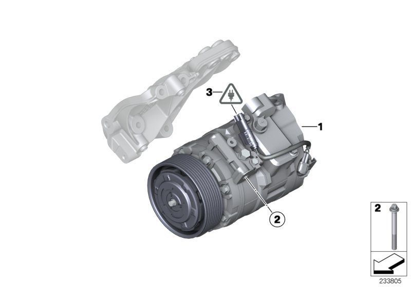 RP компрессор кондиционера для BMW F25 X3 28iX N52N (схема запчастей)