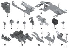 Элементы крепления жгута проводов для BMW F30 335iX N55 (схема запасных частей)