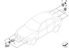 Ультразвуковой датчик для BMW E71 X6 30dX N57 (схема запасных частей)