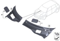 Обшивка обтекателя Наруж для BMW R61 Cooper SD ALL4 N47N (схема запасных частей)