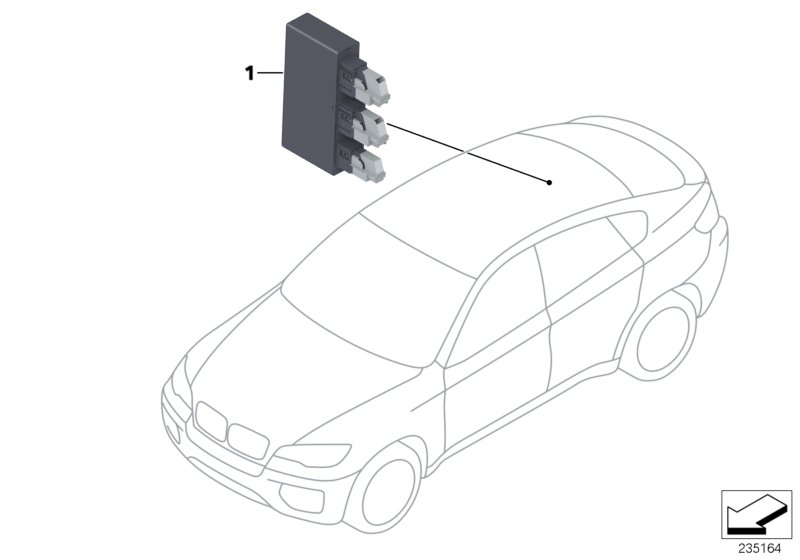 ЭБУ сигнал.аварийного сближ.при парковке для BMW E71 X6 35dX M57N2 (схема запчастей)