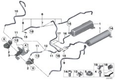 Вакуумная сист.управл.турбонагнетателем для BMW F11N 550i N63N (схема запасных частей)