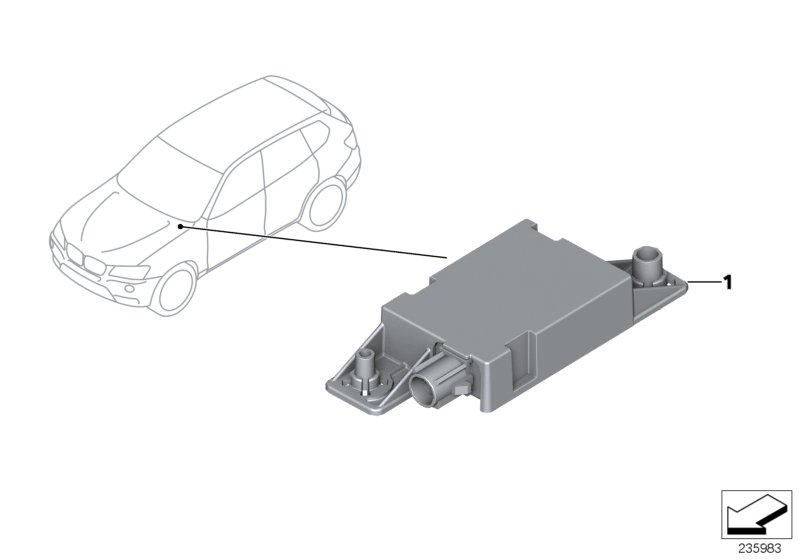 Антенна Bluetooth для BMW F25 X3 20dX B47 (схема запчастей)