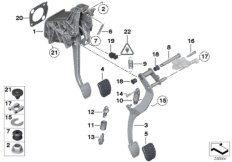 Педальный механизм для а/м с МКПП для BMW F11 528i N53 (схема запасных частей)