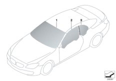 Остекление для BMW F12 650iX N63 (схема запасных частей)