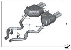 Система глушителя M Performance для BMW E92 M3 S65 (схема запасных частей)