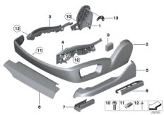 Сиденье Пд накладки сиденья для BMW RR4 Ghost EWB N74R (схема запасных частей)