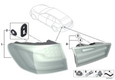 Блок задних фонарей для BMW F11 528i N20 (схема запасных частей)