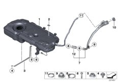 Топливный бак/деталь крепления для BMW R60 JCW ALL4 N18 (схема запасных частей)