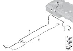 Топливопровод/ элементы крепления для MINI R60 Cooper S ALL4 N18 (схема запасных частей)
