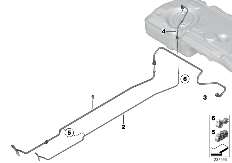 Топливопровод/ элементы крепления для MINI R60 Cooper S ALL4 N18 (схема запчастей)