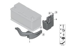 Противоударная подушка АКБ для BMW F06 650iX 4.4 N63N (схема запасных частей)