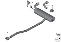 Система выпуска ОГ Зд для BMW R61 Cooper N16 (схема запасных частей)