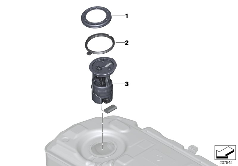 Топливный насос/датчик уровня наполнения для MINI R61 Cooper N16 (схема запчастей)