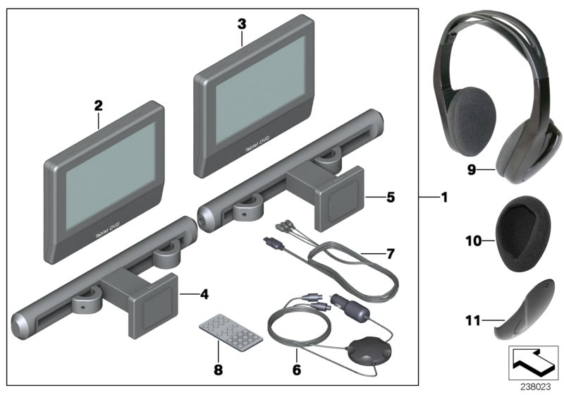 DVD-System Tablet для MINI F55 One D B37 (схема запчастей)