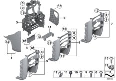 Доп.элементы панели приборов Нж. для BMW R55N One N16 (схема запасных частей)