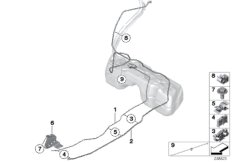 Топливопровод/ элементы крепления для BMW F26 X4 35iX N55 (схема запасных частей)