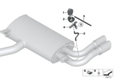 Вакуумное управление заслонкой глушителя для BMW F26 X4 28iX N20 (схема запасных частей)