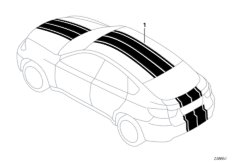 Декоративная полоса для BMW E71 X6 30dX N57 (схема запасных частей)