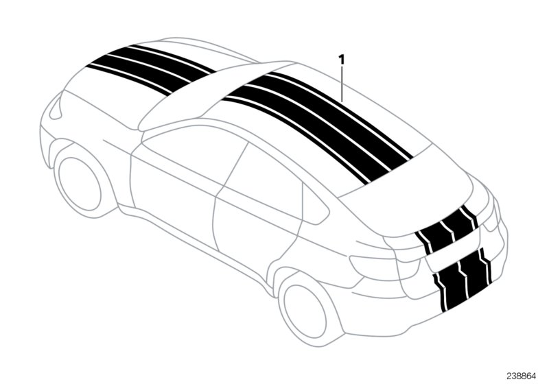 Декоративная полоса для BMW E71 X6 30dX N57 (схема запчастей)