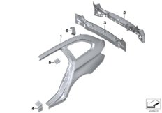 Крыло/облицовка задней части для BMW F11N 535iX N55 (схема запасных частей)
