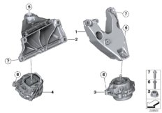 Подвеска двигателя для BMW F25 X3 28iX N52N (схема запасных частей)