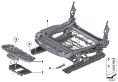 Каркас подушки переднего сиденья для BMW E84 X1 20iX N20 (схема запасных частей)