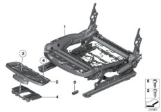 Каркас подушки переднего сиденья для BMW E84 X1 20iX N20 (схема запасных частей)