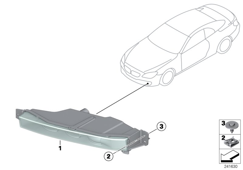 Светодиодная противотуманная фара для BMW F12 640i N55 (схема запчастей)