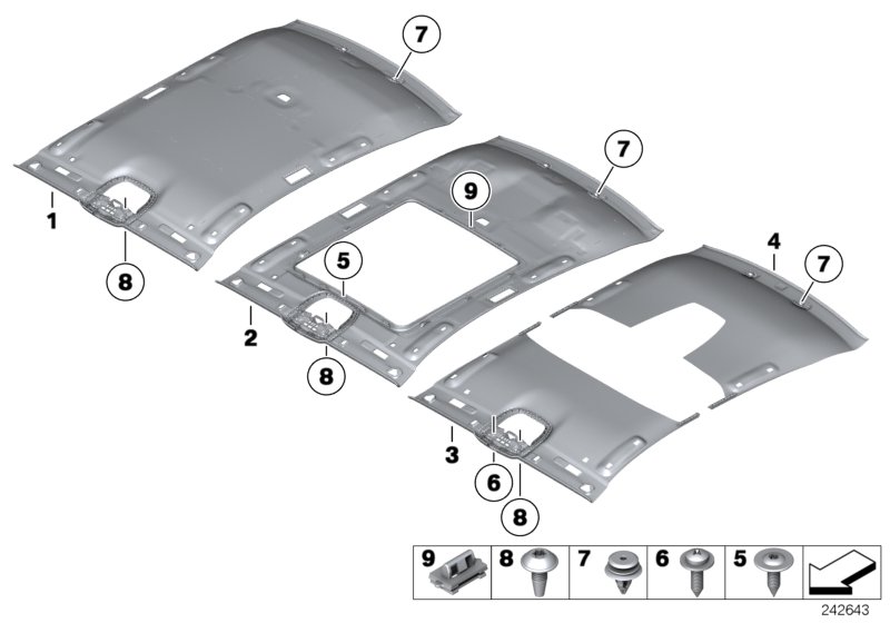 Потолок для BMW RR4 Ghost N74R (схема запчастей)