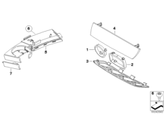 Доп.элементы панели приборов для BMW E85 Z4 M3.2 S54 (схема запасных частей)