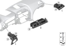 Вентиляционная решетка для BMW F06 650iX 4.0 N63N (схема запасных частей)