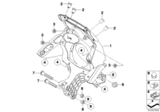 Кронштейн облицовки Пд для BMW R131 G 650 GS 11 (0188,0189) 0 (схема запасных частей)
