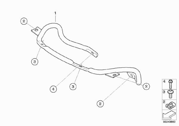 Труба кронштейна облицовки для BMW R131 G 650 GS 11 (0188,0189) 0 (схема запчастей)