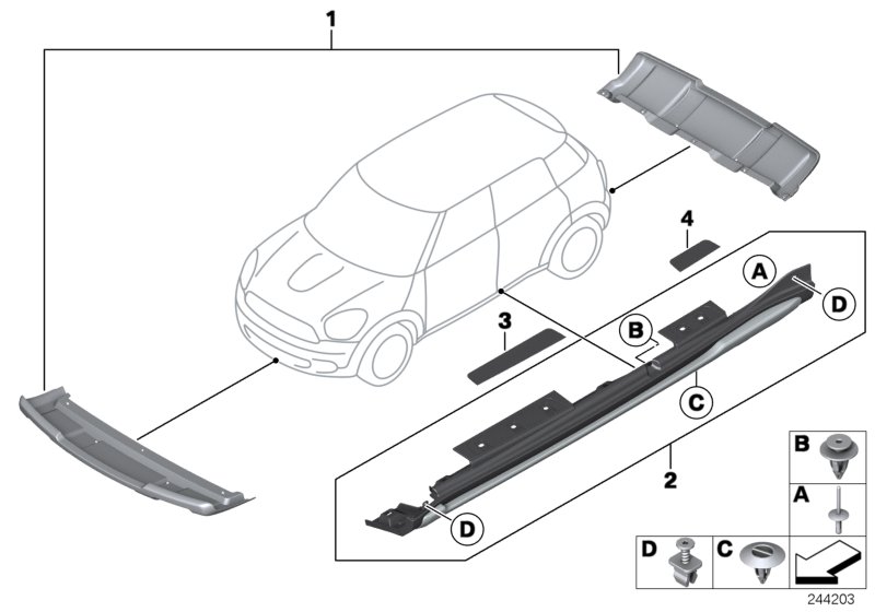 Декоративная защита картера - R60 для BMW R60 Cooper ALL4 N18 (схема запчастей)