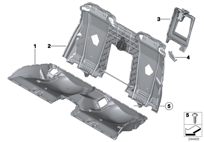 Каркас подушки базового сиденья Зд для BMW F13N 640i N55 (схема запчастей)