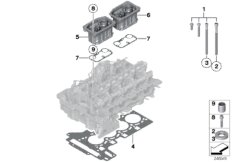Головка блока цилиндров-доп.элементы для BMW E84 X1 20iX N20 (схема запасных частей)