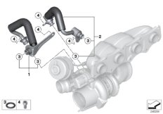 Система охлаждения-турбонагнетатель для BMW F11 528iX N20 (схема запасных частей)
