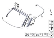 Наружные накладки / декоративные решетки для BMW R59 Cooper SD N47N (схема запасных частей)
